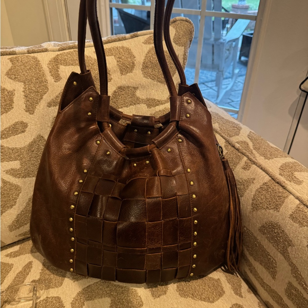 Hobo Elegant Brown Leather Tote Bag